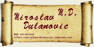 Miroslav Dulanović vizit kartica